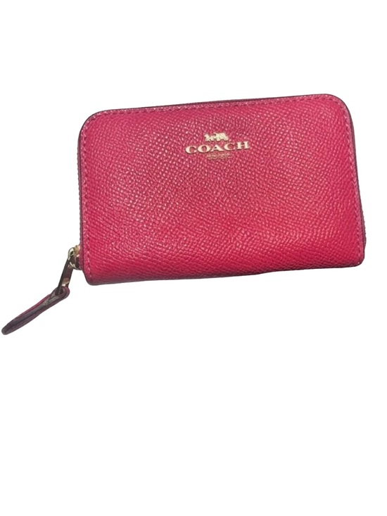 Coach Handbags - Coach Like New Small Zip-Around Wallet/Card Case in Bright Pink with Gold Logo/H